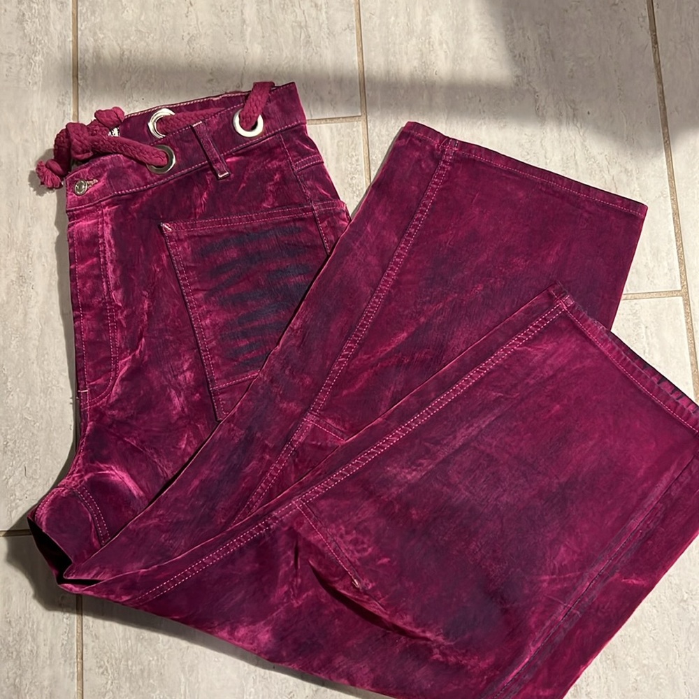 Free People Unicorn 🦄 Moxie Flocked jeans size 28 - Picture 5 of 5